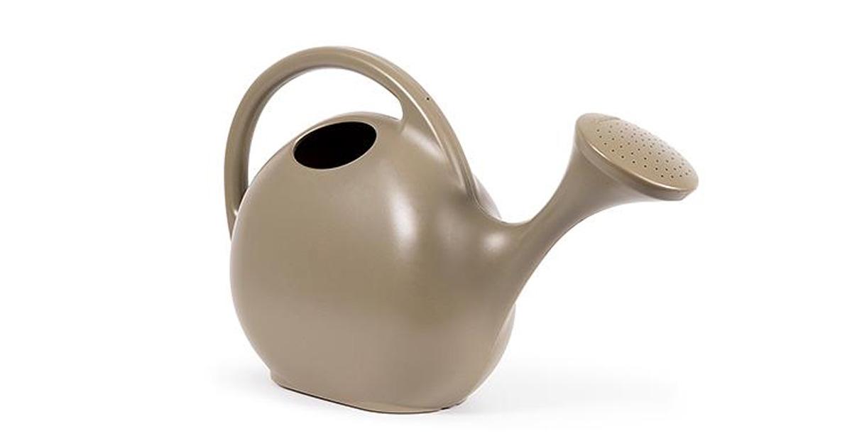 taupe colored watering can