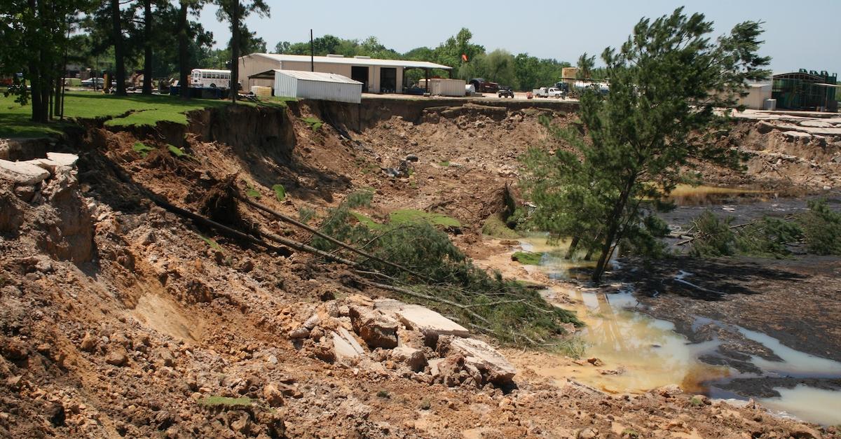 The first Daisetta, Texas sinkhole that formed in 2008.