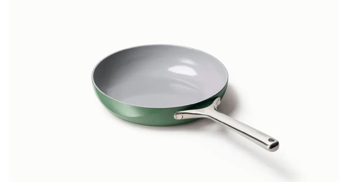 green ceramic frying pan