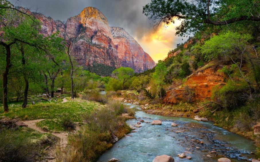 The Virgin River in Zion National Park is pictured during the spring.