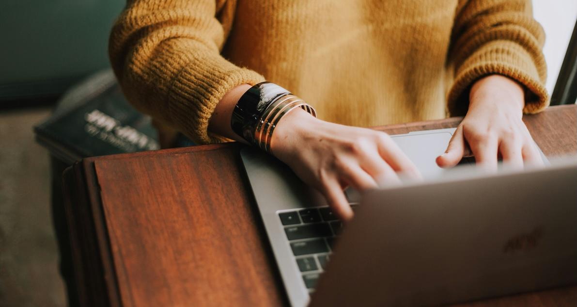 woman on computer