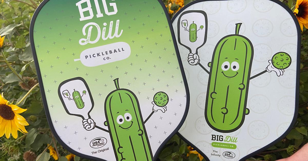 Two Big Dill Pickleball paddles.