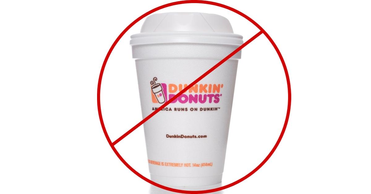 dunkin styrofoam