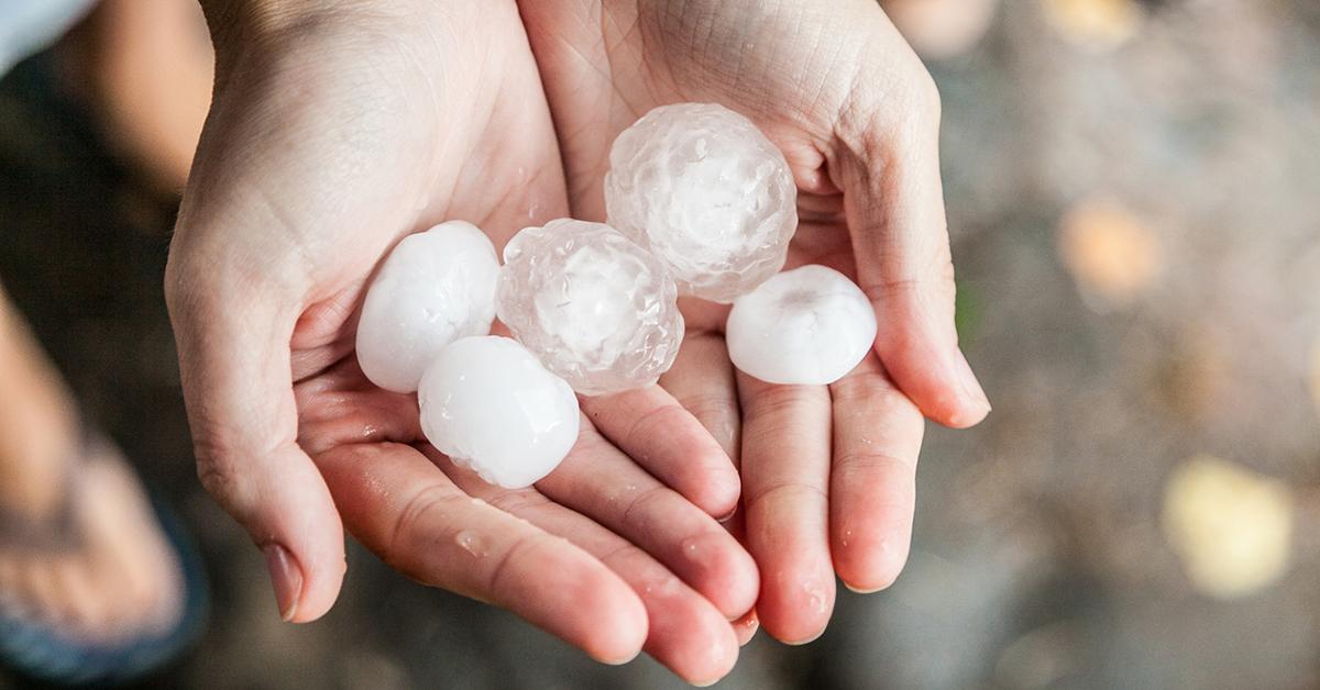 large hailstones summer