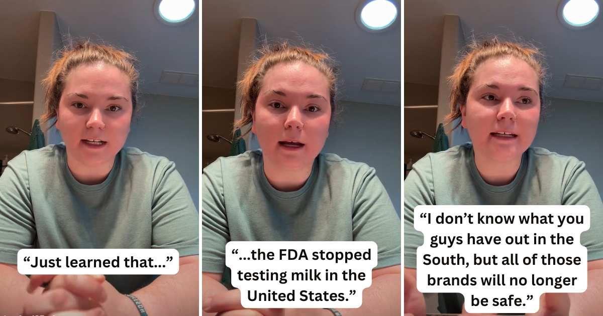 Woman warns people to be careful while selecting their brand of milk (Cover Image Source: TikTok | @cheyford95)