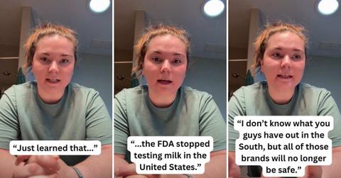 Woman warns people to be careful while selecting their brand of milk (Cover Image Source: TikTok | @cheyford95)