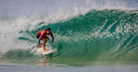 Ian Gouveia of Brazil surfs in the Finals at the Ballito Pro Presented by O'Neill on July 8, 2024 at Ballito, Kwazulu-Natal, South Africa.