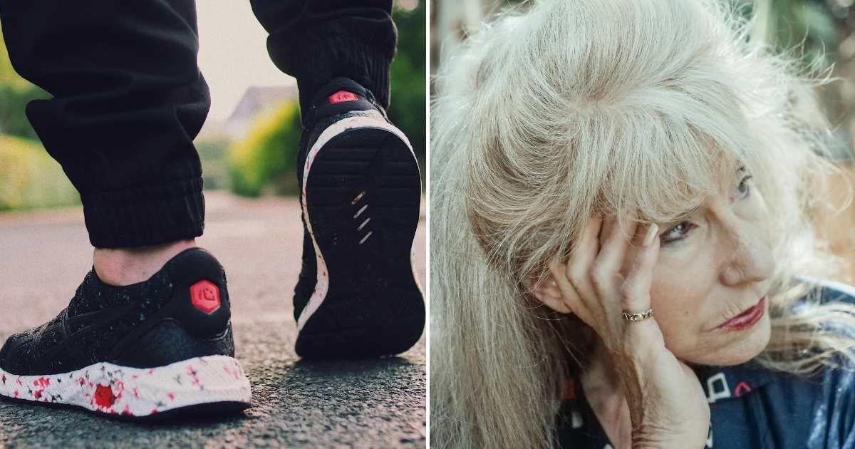 (L) A close-up image of a person's legs while walking. (R) An old woman being forgetful of something. (Representative Cover Image Source: Pexels | (L) Jens Mahnke, (R) Kindel Media)