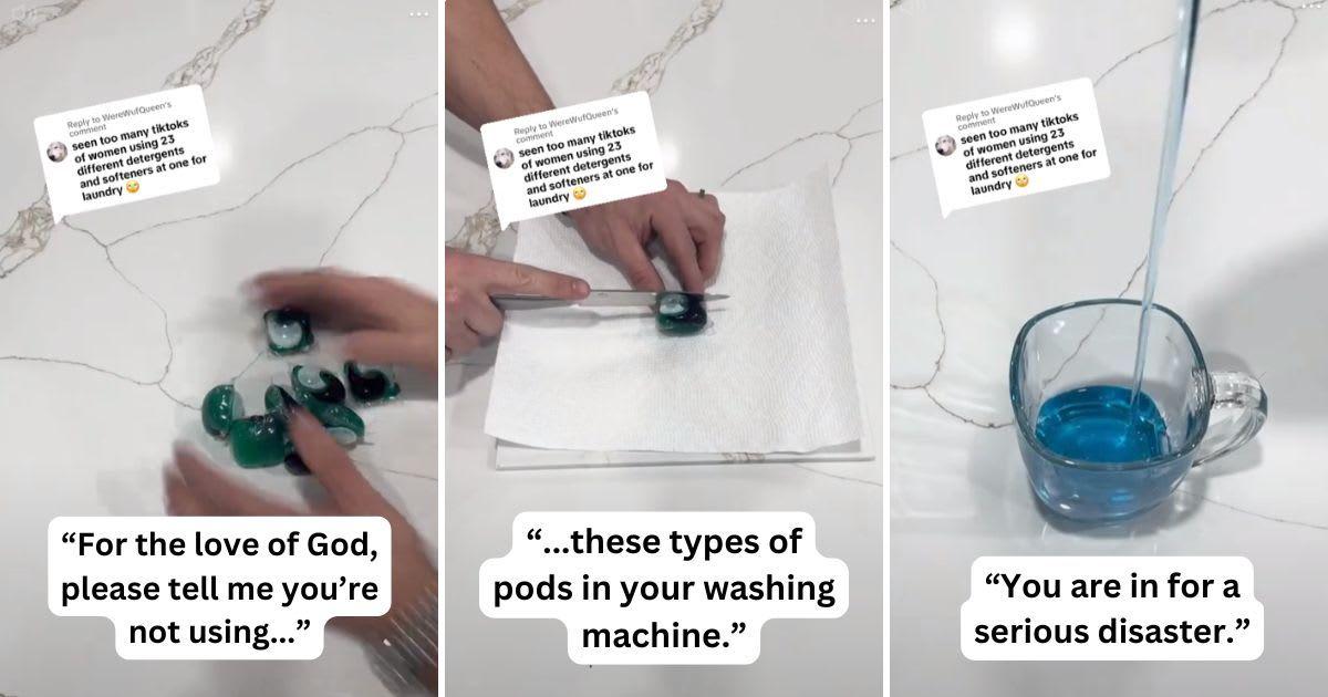 Appliance expert warns against the use of detergent pods. (Cover Image Source: TikTok | @theappliancedudes)