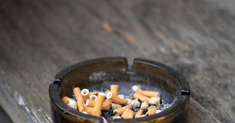 Cigarette butts in ashtray