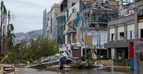 Destruction left over from Hurricane Otis in Acapulco.