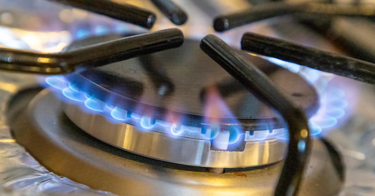 Gas burner on range