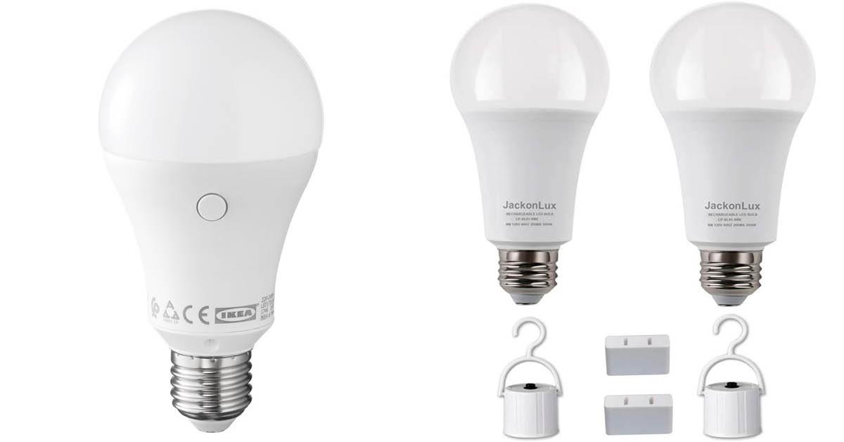 Rechargeable light bulbs from IKEA and JackonLux