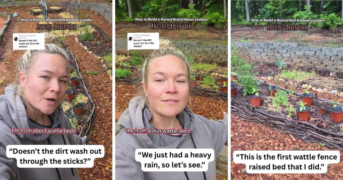 Garden coach Hygge Haven explains how wattle fencing works. (Cover Image Source: TikTok | @hygge.haven)