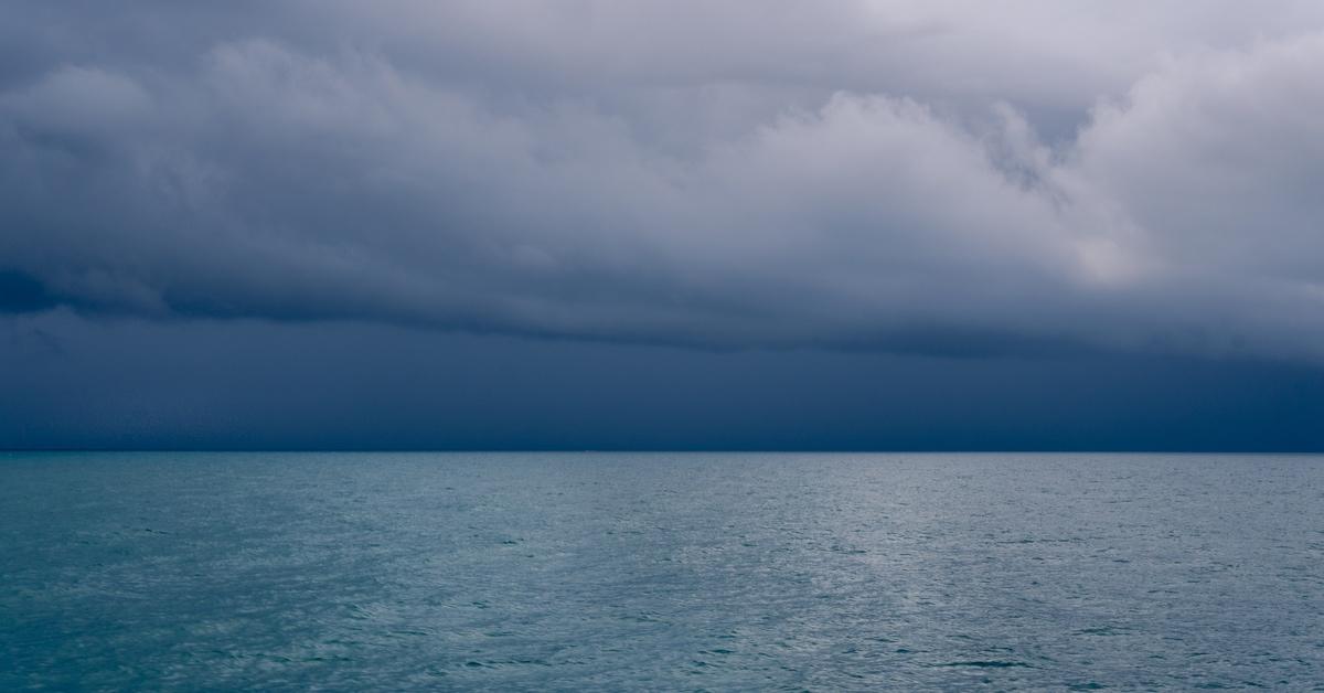 Open ocean with storm clouds overhead