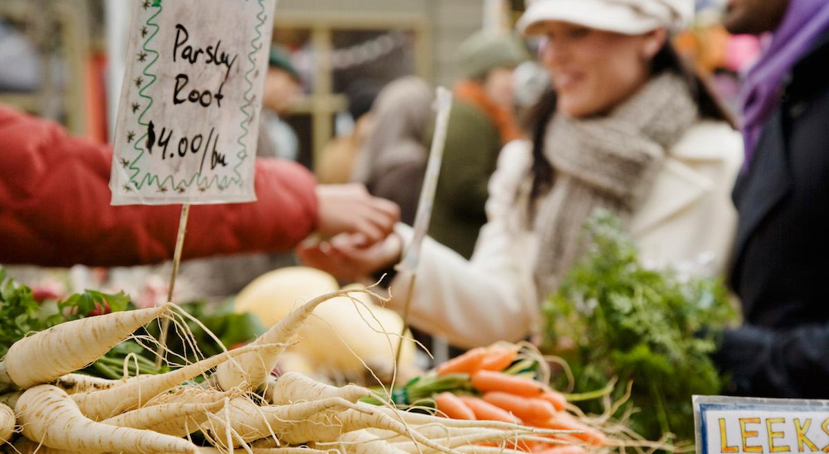 Produce at a farmers market