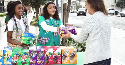 Girl Scouts Selling Cookies
