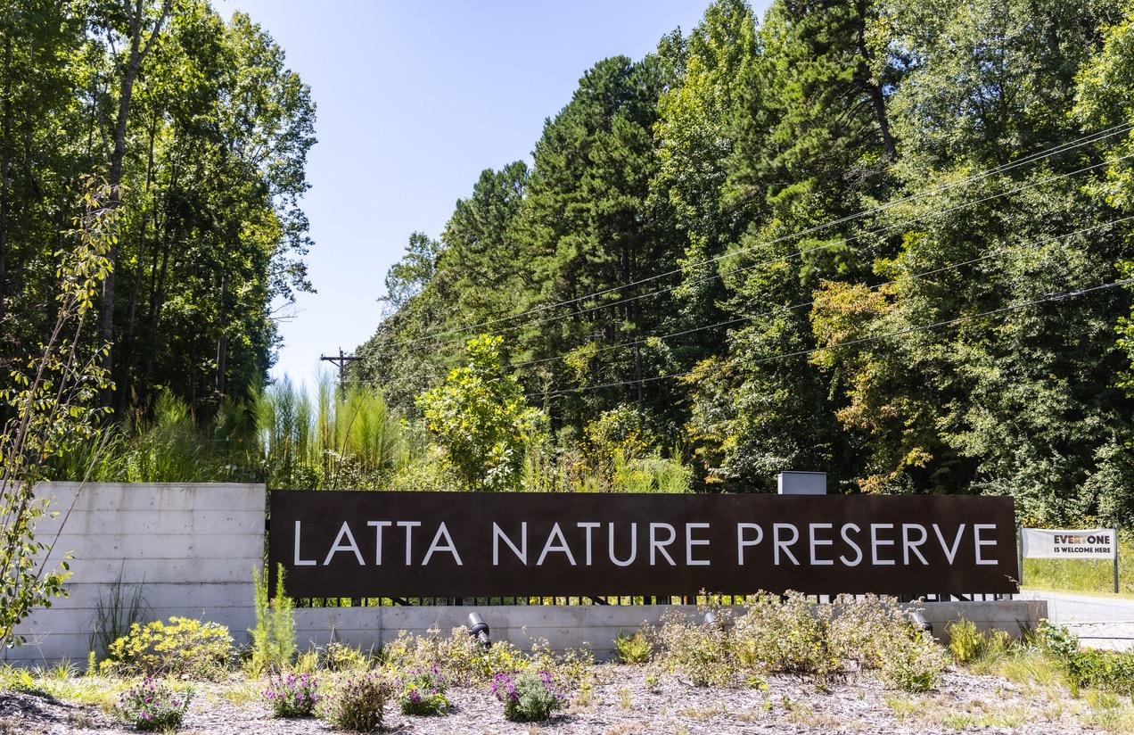 Latta Nature Preserve sign near Charlotte, North Carolina