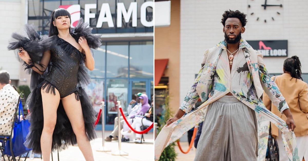 Side-by-side images of models at a Sustainable Fashion Week US event