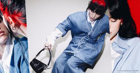 Billie Eilish artsy images with new Gucci bag