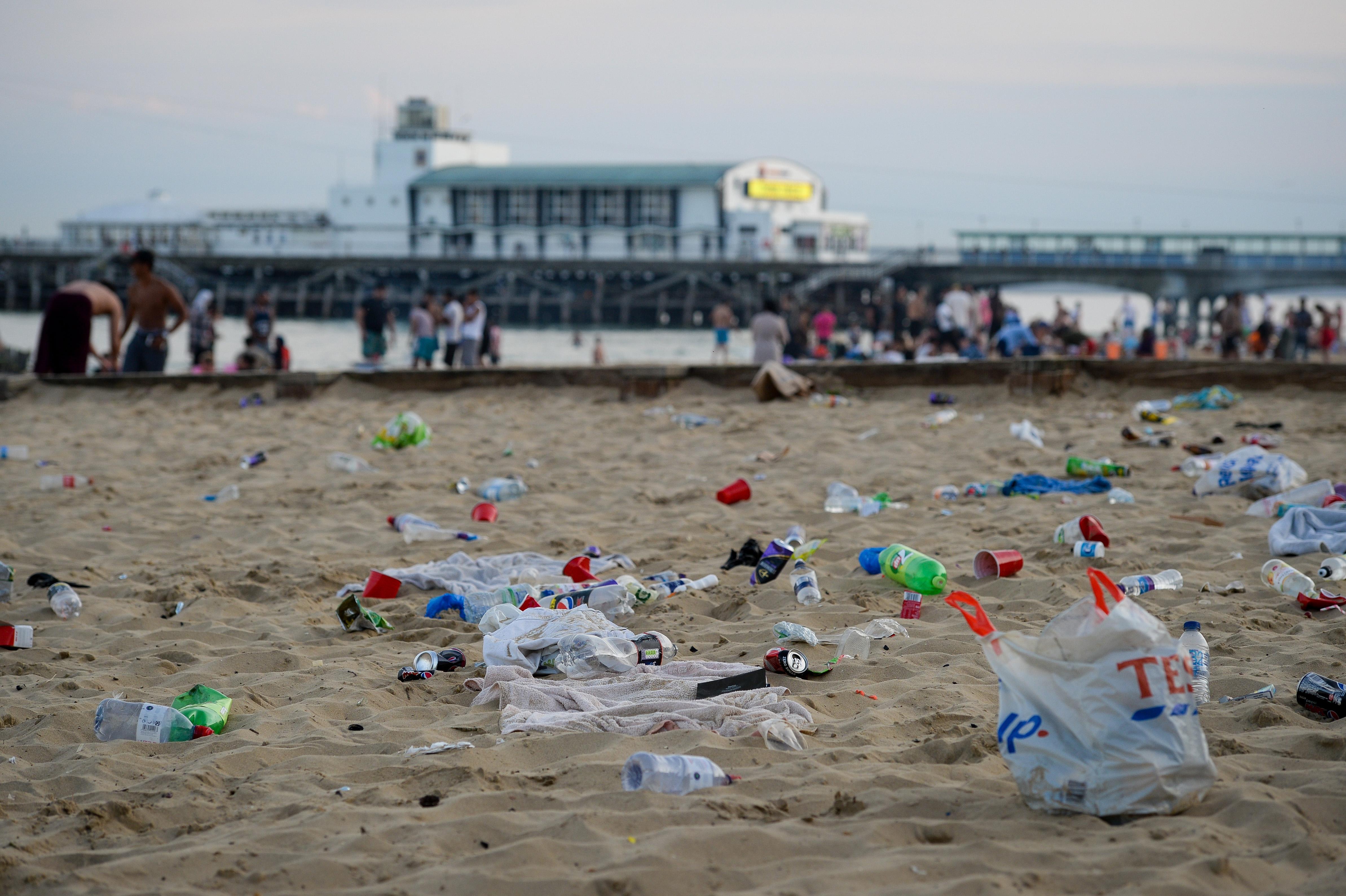 A U.K. Beach in Bournemouth Was Left With 40 Tons of Trash To Clean Up