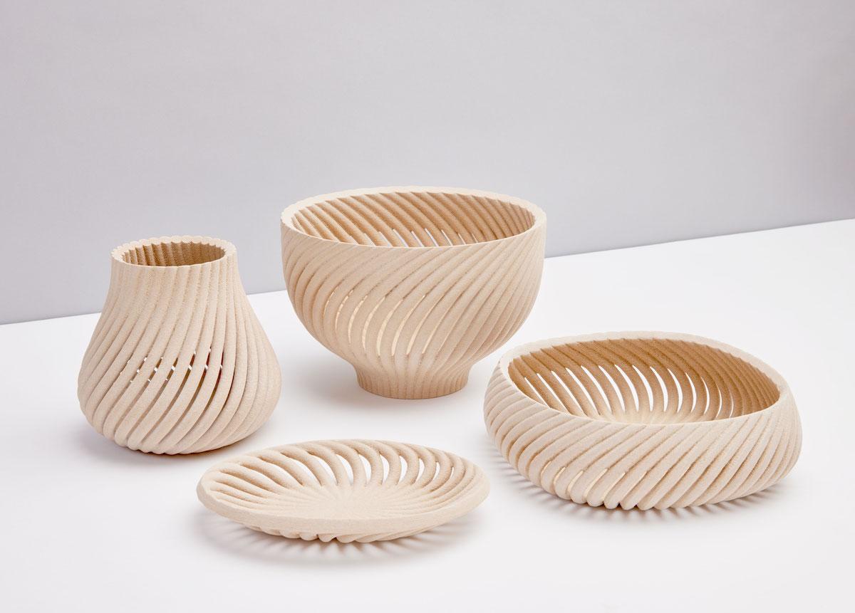 3D-printed wood bowls by Forust