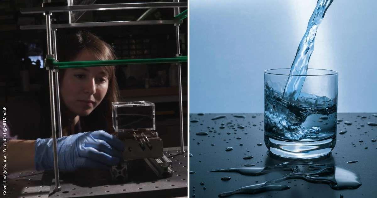 (L) MIT researcher working on a device that can extract water from thin air (Cover Image Source: YouTube | @MITMechE) | (R) Water pouring into a glass (Representative Cover Image Source: Pexels | Pixabay)