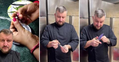 Chef shares a trick inspired by an Indian woman to chop tiny vegetables (Cover Image Source: Instagram | @dobrovolskyi_hchef)