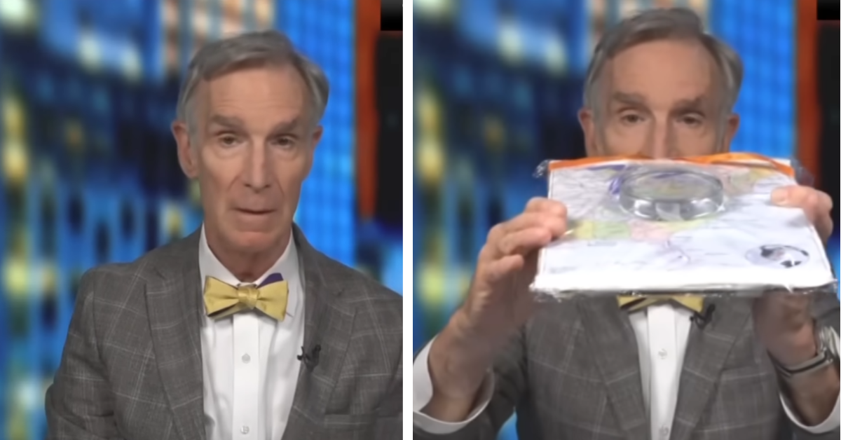 Bill Nye explains heat dome using a map and glass