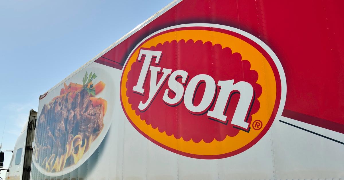 Tyson Foods Inc., truck with logo on the side. 