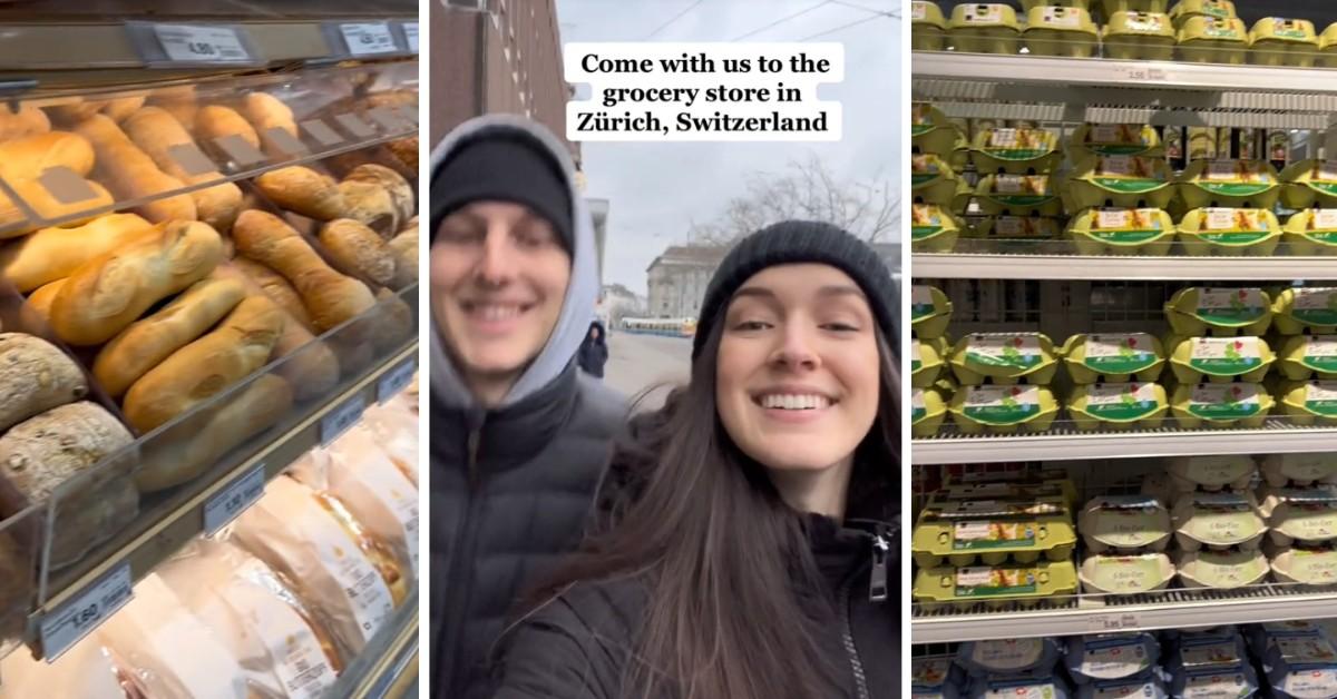 An American talks about checking out the bread and other foods for sale when she travels