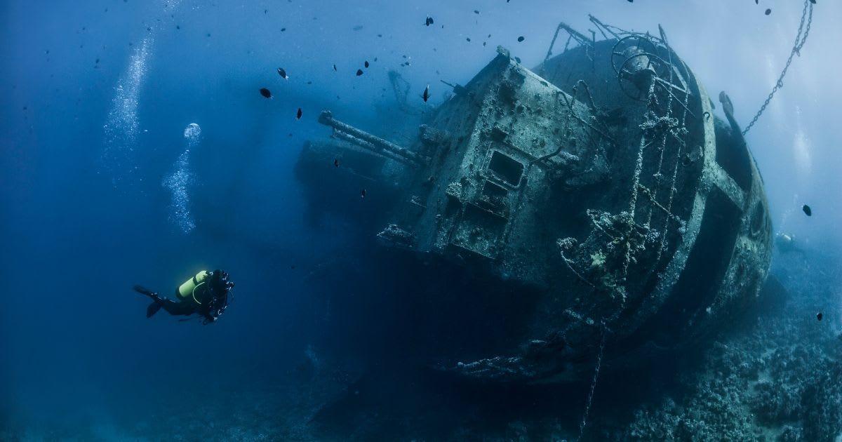 A diver inspecting a shipwreck underwater. (Representative Cover Image Source: GettyImages | Nicolas Sanchez-Biezma)
