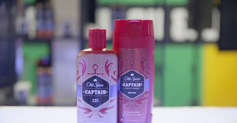 Old Spice Captain in red bottles