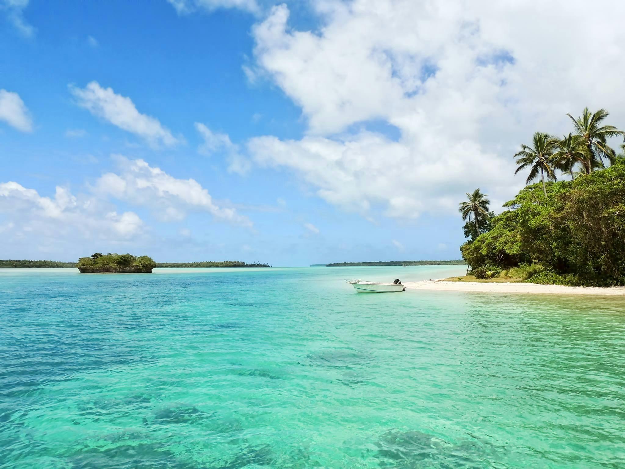 A boat in the water is pictured in New Caledonia.