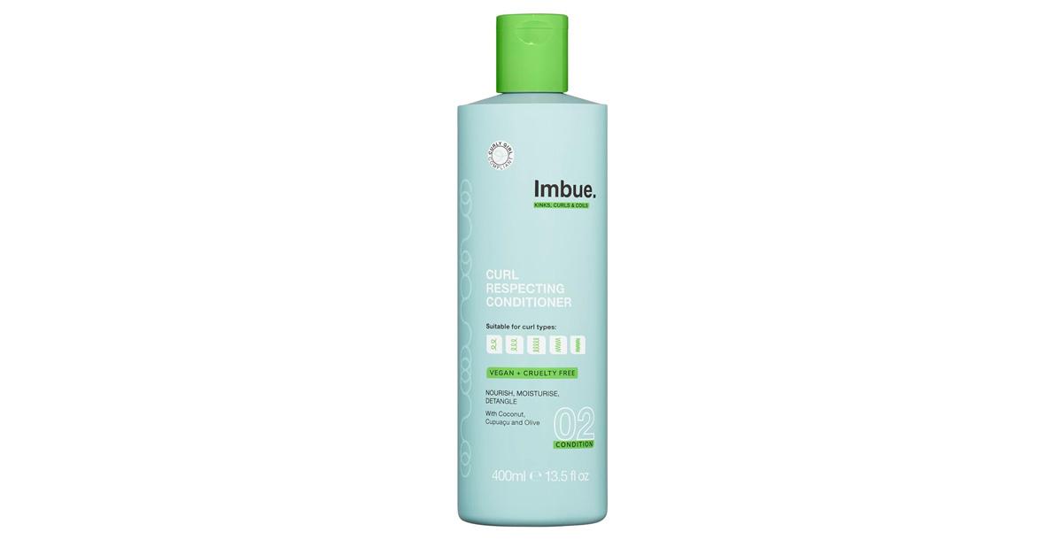 Imbue Hair blue bottle with green writing