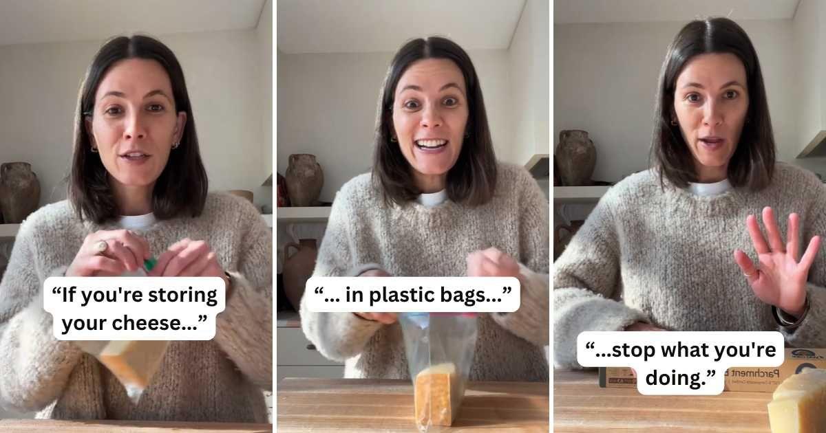 Television personality and cook explains why cheese shouldn't be stored in plastic packets (Cover Image Source: TikTok | @edengrinshpan)