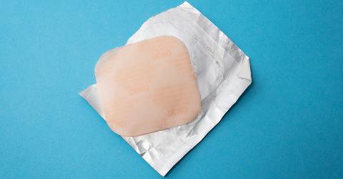 Closeup of a hormonal patch