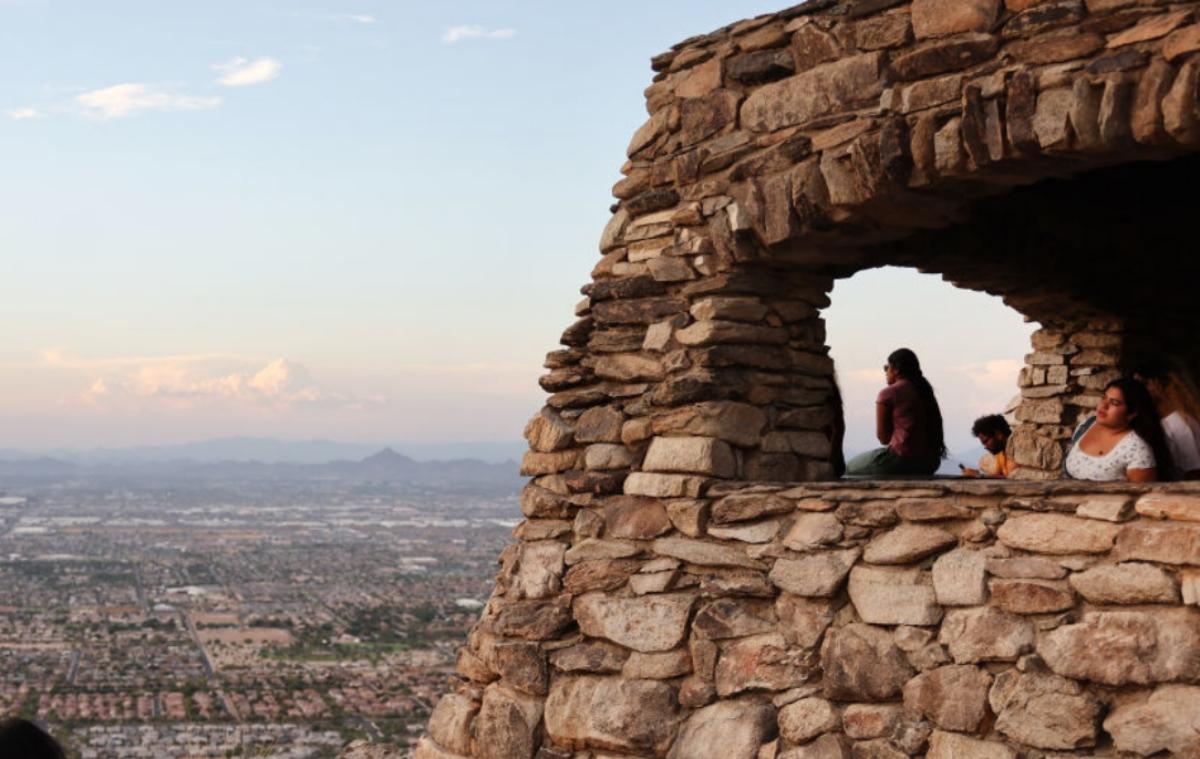 visitors to South Mountain Park in Phoenix, Ariz. 