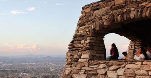 visitors to South Mountain Park in Phoenix, Ariz.