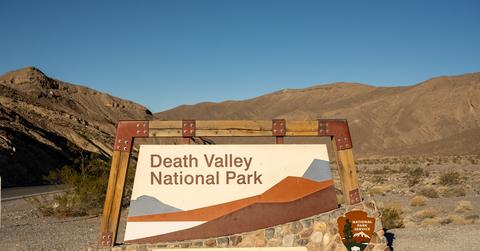 A photo of the sign for Death Valley National Park in California.