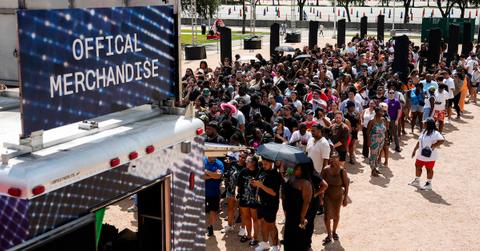 Beyoncé fans wait in a long line outside of NRG Park to purchase merchandise before the artist's two concerts at NRG Stadium, Saturday, Sept. 23, 2023, in Houston.