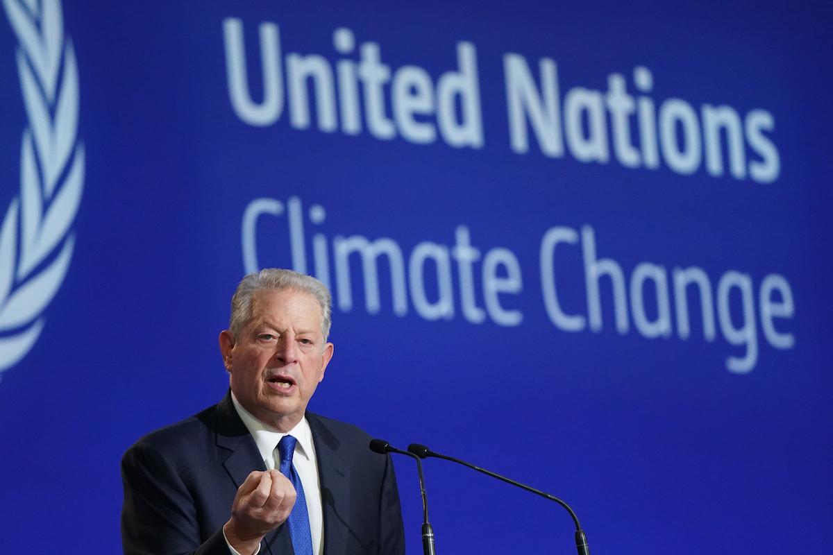 Al Gore speaking at a United Nations Climate Change conference