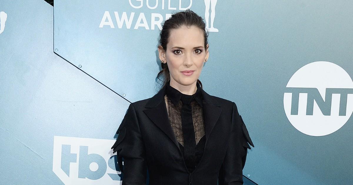 Winona Ryder poses on the red carpet