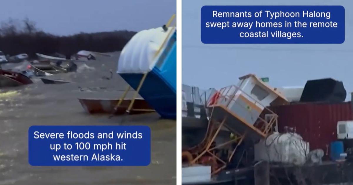 Videos from Alaska show the damage the wind and water caused