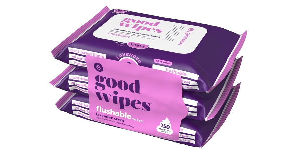 purple packets of baby wipes