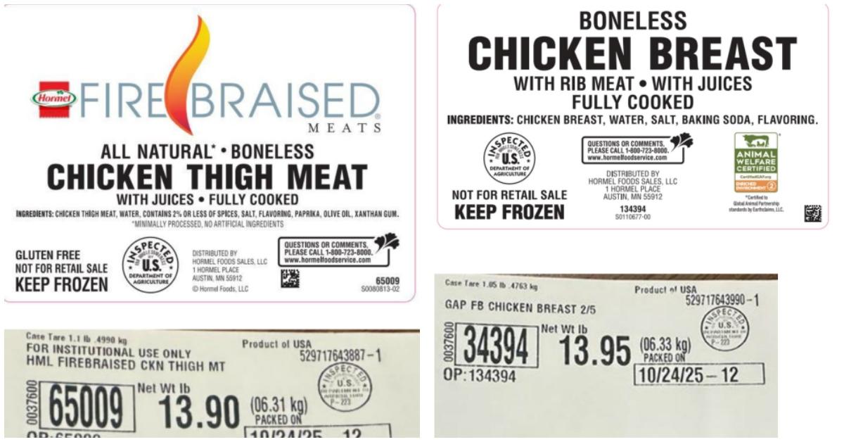 hormel chicken recall