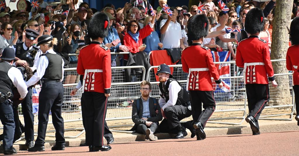 Animal Rebellion U.K. Protests Trooping the Colour Parade