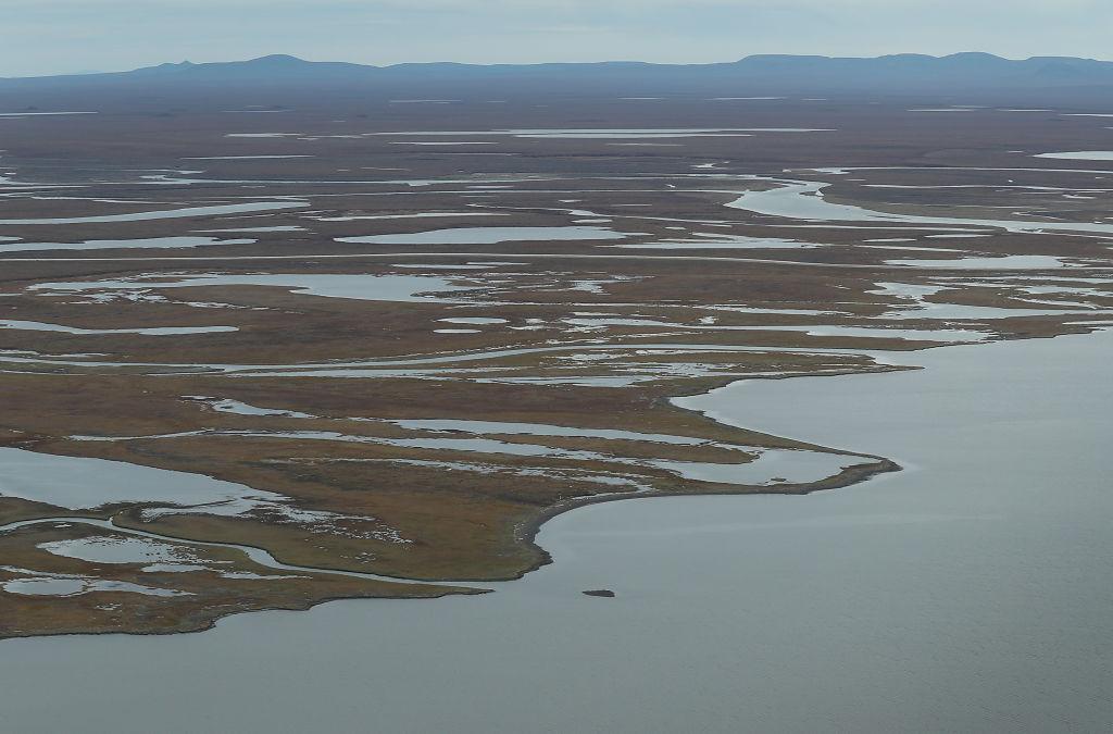 Aerial view of the Alaskan tundra