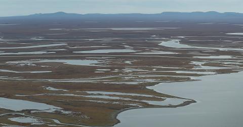 Aerial view of the Alaskan tundra