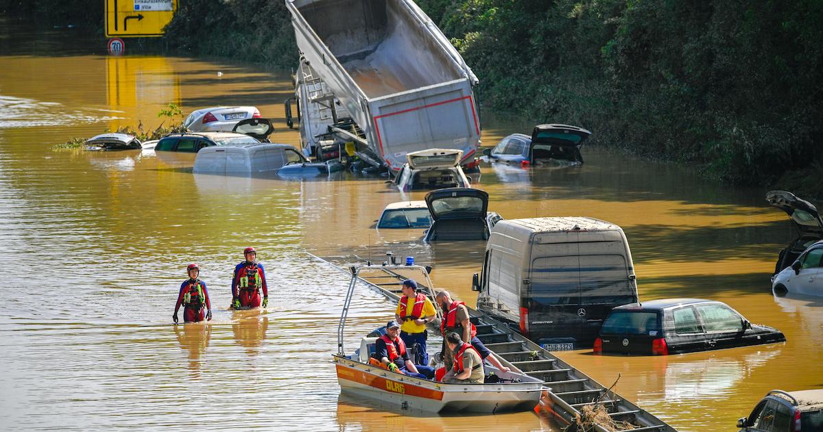 A flooded highway